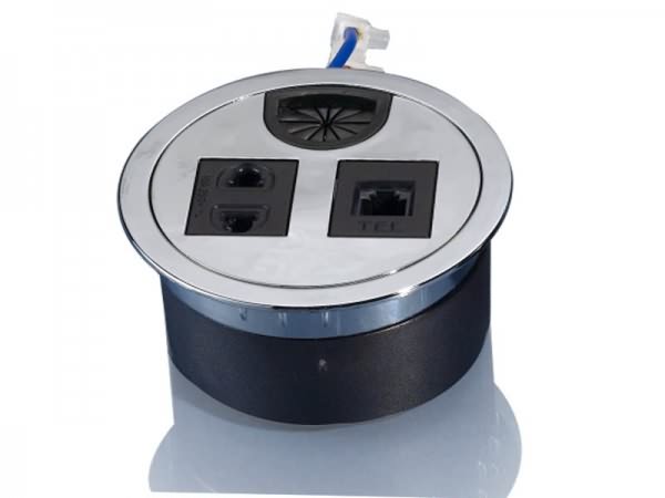 科桌桌面穿線盒，桌面插座KZ-010（兩色可選）